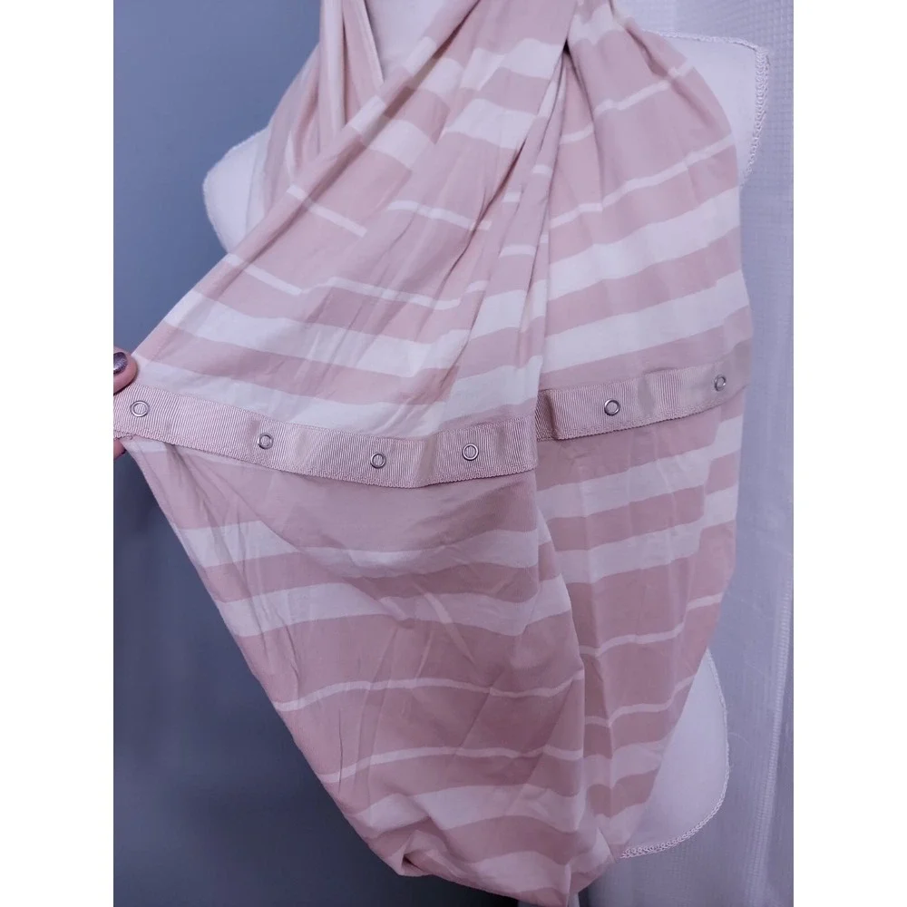 Lululemon Pink Stripe Snap Scarf Wrap Infinity Loop